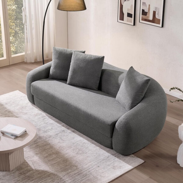 SICOTAS Sofa Couch Bed for Living Room Futon Cloud Boneless Sleeper Sofa Pull Out Convertible Floor Couch in a Box with Deep Seet 3 Seater Foam Bed No Assembly Required for Bedroom Apartment, Brown