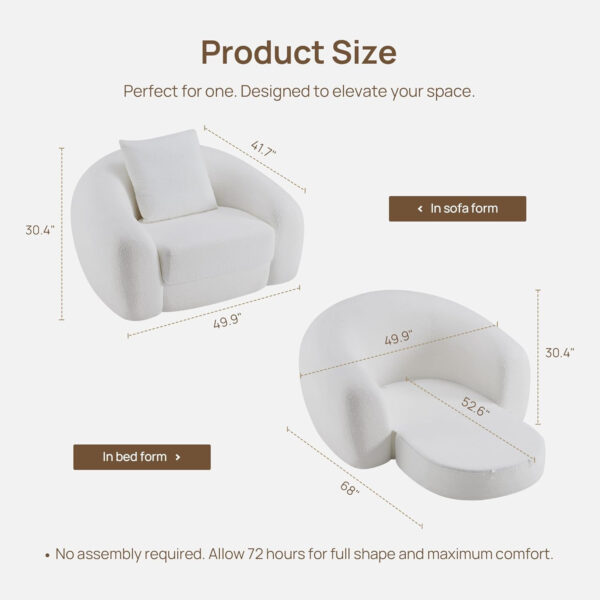 SICOTAS Sofa Couch Bed for Living Room Futon Cloud Boneless Sleeper Sofa Pull Out Convertible Floor Couch in a Box with Deep Seet 3 Seater Foam Bed No Assembly Required for Bedroom Apartment, Brown