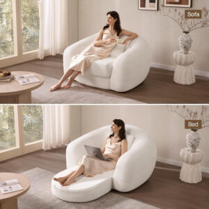 SICOTAS Sofa Couch Bed for Living Room Futon Cloud Boneless Sleeper Sofa Pull Out Convertible Floor Couch in a Box with Deep Seet 3 Seater Foam Bed No Assembly Required for Bedroom Apartment, Brown