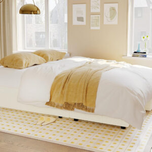 VanAcc Sofa Bed, Sleeper Sofa- 2 in 1 Pull Out Couch Bed with Storage Chaise for Living Room, White Sherpa 84in x 59in x 39in