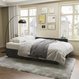 VanAcc Sofa Bed, Sleeper Sofa- 2 in 1 Pull Out Couch Bed with Storage Chaise for Living Room, White Sherpa 84in x 59in x 39in