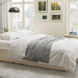 VanAcc Sofa Bed, Sleeper Sofa- 2 in 1 Pull Out Couch Bed with Storage Chaise for Living Room, White Sherpa 84in x 59in x 39in