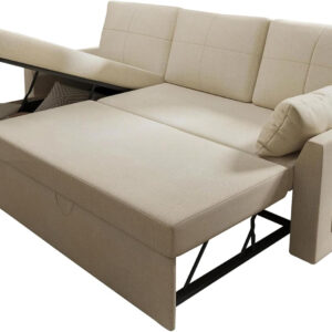 VanAcc Sofa Bed, Sleeper Sofa- 2 in 1 Pull Out Couch Bed with Storage Chaise for Living Room, White Sherpa 84in x 59in x 39in