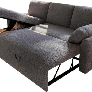 VanAcc Sofa Bed, Sleeper Sofa- 2 in 1 Pull Out Couch Bed with Storage Chaise for Living Room, White Sherpa 84in x 59in x 39in