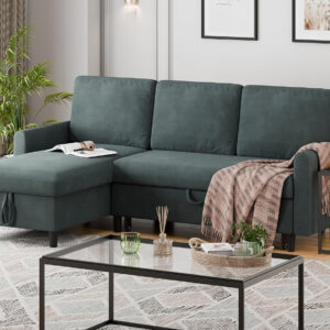 6886e6829140031b54adb28a5f973a30c658cb7469a6dd8f76791.jpg Walsunny Sectional Sofa Couch Bed L Shaped Sleeper Sofa Bed Pull Out Bed with Storage, Reversible Sectional Couches for Living Room, Apartment, Office(Dark Gray)