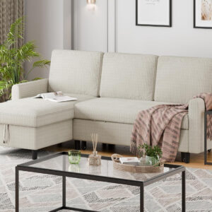 6886e68b3ec14d19148a51f843c713d701d1050322f62420f9eff.jpg Walsunny Sectional Sofa Couch Bed L Shaped Sleeper Sofa Bed Pull Out Bed with Storage, Reversible Sectional Couches for Living Room, Apartment, Office(Dark Gray)