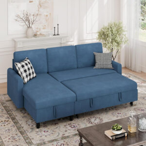 6886e68e4454468037f4b7bcadbec7a3683a44b9d0da17b25e2cc.jpg Walsunny Sectional Sofa Couch Bed L Shaped Sleeper Sofa Bed Pull Out Bed with Storage, Reversible Sectional Couches for Living Room, Apartment, Office(Dark Gray)