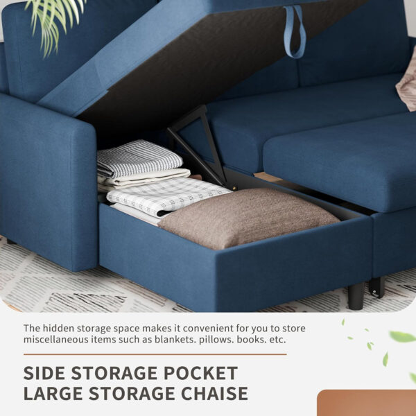 6886e690c498795aaeafb2567d22dc244dea3bd84ccbdf8b8dbbb.jpg Walsunny Sectional Sofa Couch Bed L Shaped Sleeper Sofa Bed Pull Out Bed with Storage, Reversible Sectional Couches for Living Room, Apartment, Office(Dark Gray)