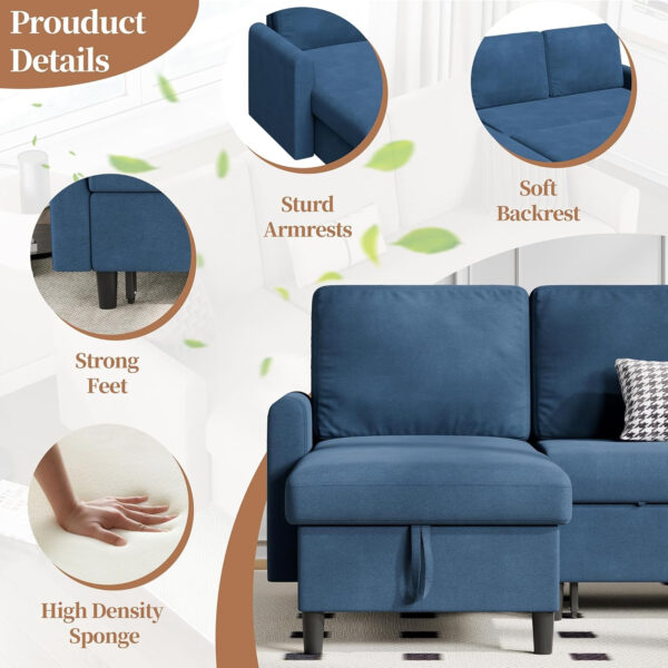 6886e693eb234f8392b572c32d94ee015fc87b31bb62a62b6dbbf.jpg Walsunny Sectional Sofa Couch Bed L Shaped Sleeper Sofa Bed Pull Out Bed with Storage, Reversible Sectional Couches for Living Room, Apartment, Office(Dark Gray)