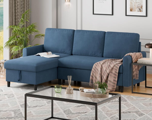 6886e694e1181adfb45587e8a8933ff59ca49ec6e7241e4313ed8.jpg Walsunny Sectional Sofa Couch Bed L Shaped Sleeper Sofa Bed Pull Out Bed with Storage, Reversible Sectional Couches for Living Room, Apartment, Office(Dark Gray)