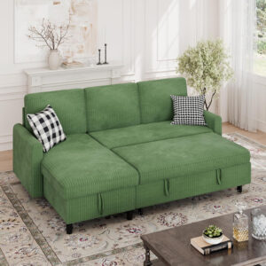 6886e69e578f082862fd8b3c3e4e8a15fee59effd409521a42dda.jpg Walsunny Sectional Sofa Couch Bed L Shaped Sleeper Sofa Bed Pull Out Bed with Storage, Reversible Sectional Couches for Living Room, Apartment, Office(Dark Gray)