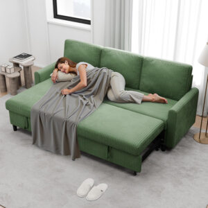 6886e6a0e1af7548031cdc9ca31f8a3109004d044308e6537a993.jpg Walsunny Sectional Sofa Couch Bed L Shaped Sleeper Sofa Bed Pull Out Bed with Storage, Reversible Sectional Couches for Living Room, Apartment, Office(Dark Gray)