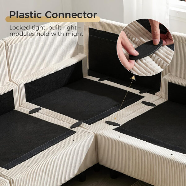 KKL Modular Sectional Sofa Bed with Storage Ottoman, Convertible L/U-Shaped Sleeper Couch for Living Room, Modern Reversible Design, Beige