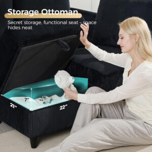 KKL Modular Sectional Sofa Bed with Storage Ottoman, Convertible L/U-Shaped Sleeper Couch for Living Room, Modern Reversible Design, Beige