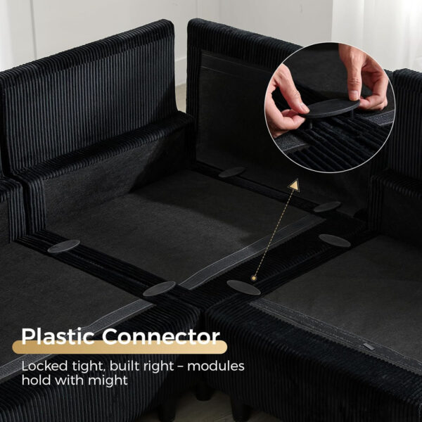 KKL Modular Sectional Sofa Bed with Storage Ottoman, Convertible L/U-Shaped Sleeper Couch for Living Room, Modern Reversible Design, Beige