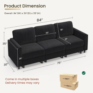 KKL Modular Sectional Sofa Bed with Storage Ottoman, Convertible L/U-Shaped Sleeper Couch for Living Room, Modern Reversible Design, Beige