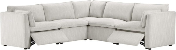 CHITA Sectional Modular Down Filled L Shape Sofa, Comfty L Shape Cloud Couch,FSC Certified L Shaped Couch for Living Room, 114 inch Width,4 Seat with Storage Ottoman, Snow