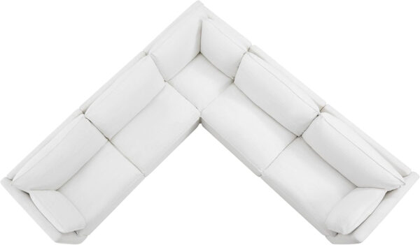 CHITA Sectional Modular Down Filled L Shape Sofa, Comfty L Shape Cloud Couch,FSC Certified L Shaped Couch for Living Room, 114 inch Width,4 Seat with Storage Ottoman, Snow