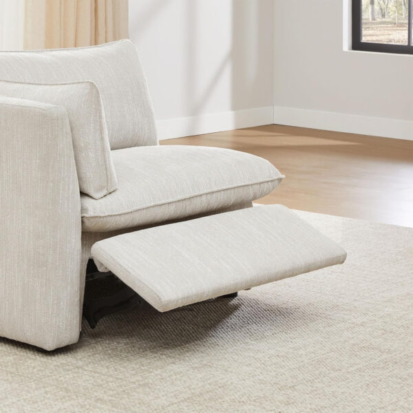 CHITA Sectional Modular Down Filled L Shape Sofa, Comfty L Shape Cloud Couch,FSC Certified L Shaped Couch for Living Room, 114 inch Width,4 Seat with Storage Ottoman, Snow