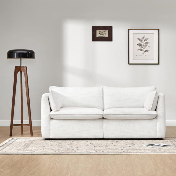 CHITA Sectional Modular Down Filled L Shape Sofa, Comfty L Shape Cloud Couch,FSC Certified L Shaped Couch for Living Room, 114 inch Width,4 Seat with Storage Ottoman, Snow