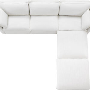 CHITA Sectional Modular Down Filled L Shape Sofa, Comfty L Shape Cloud Couch,FSC Certified L Shaped Couch for Living Room, 114 inch Width,4 Seat with Storage Ottoman, Snow