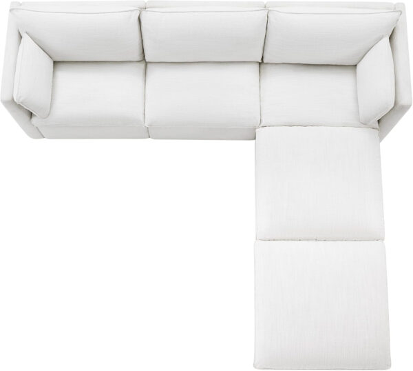 CHITA Sectional Modular Down Filled L Shape Sofa, Comfty L Shape Cloud Couch,FSC Certified L Shaped Couch for Living Room, 114 inch Width,4 Seat with Storage Ottoman, Snow