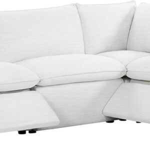 CHITA Sectional Modular Down Filled L Shape Sofa, Comfty L Shape Cloud Couch,FSC Certified L Shaped Couch for Living Room, 114 inch Width,4 Seat with Storage Ottoman, Snow