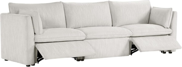 CHITA Sectional Modular Down Filled L Shape Sofa, Comfty L Shape Cloud Couch,FSC Certified L Shaped Couch for Living Room, 114 inch Width,4 Seat with Storage Ottoman, Snow