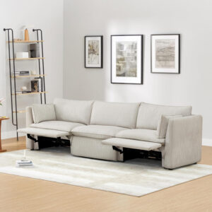 CHITA Sectional Modular Down Filled L Shape Sofa, Comfty L Shape Cloud Couch,FSC Certified L Shaped Couch for Living Room, 114 inch Width,4 Seat with Storage Ottoman, Snow