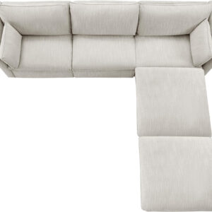 CHITA Sectional Modular Down Filled L Shape Sofa, Comfty L Shape Cloud Couch,FSC Certified L Shaped Couch for Living Room, 114 inch Width,4 Seat with Storage Ottoman, Snow
