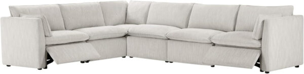 CHITA Sectional Modular Down Filled L Shape Sofa, Comfty L Shape Cloud Couch,FSC Certified L Shaped Couch for Living Room, 114 inch Width,4 Seat with Storage Ottoman, Snow
