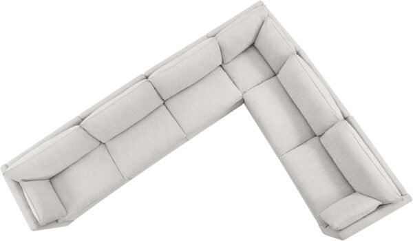 CHITA Sectional Modular Down Filled L Shape Sofa, Comfty L Shape Cloud Couch,FSC Certified L Shaped Couch for Living Room, 114 inch Width,4 Seat with Storage Ottoman, Snow