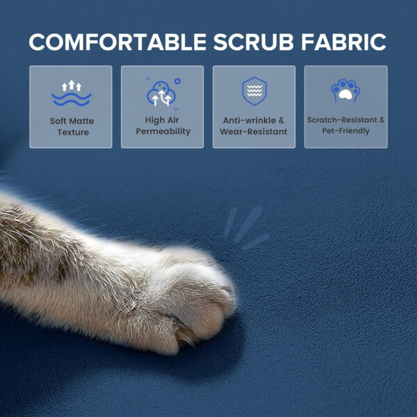 6886e9c1ca1300e8f1f8c3864fc0c88be38f7f0545608f231b838.jpg COMHOMA Convertible Futon Sofa Bed, 68″Fabric Futon Couch with Adjustable Backrest, Folding Futon Sleeper Recliner for Living Room Furniture (Blue)