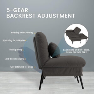 6886e9c85631ab3162b91fd35e1156fe957cc8dd930e18b3fdc0e.jpg COMHOMA Convertible Futon Sofa Bed, 68″Fabric Futon Couch with Adjustable Backrest, Folding Futon Sleeper Recliner for Living Room Furniture (Blue)