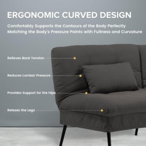 6886e9d0a95126fa14a0159e1adaad6e7642e441394121af6c826.jpg COMHOMA Convertible Futon Sofa Bed, 68″Fabric Futon Couch with Adjustable Backrest, Folding Futon Sleeper Recliner for Living Room Furniture (Blue)