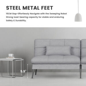 6886e9db25ff3119ae2f374a80d06ee8e9b23f058c238e7c48a33.jpg COMHOMA Convertible Futon Sofa Bed, 68″Fabric Futon Couch with Adjustable Backrest, Folding Futon Sleeper Recliner for Living Room Furniture (Blue)