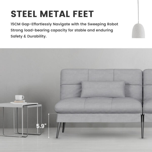 6886e9db25ff3119ae2f374a80d06ee8e9b23f058c238e7c48a33.jpg COMHOMA Convertible Futon Sofa Bed, 68″Fabric Futon Couch with Adjustable Backrest, Folding Futon Sleeper Recliner for Living Room Furniture (Blue)