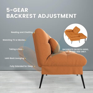 6886e9e189ee8dad3423139113577ced6b1c1aa766da45b23303c.jpg COMHOMA Convertible Futon Sofa Bed, 68″Fabric Futon Couch with Adjustable Backrest, Folding Futon Sleeper Recliner for Living Room Furniture (Blue)