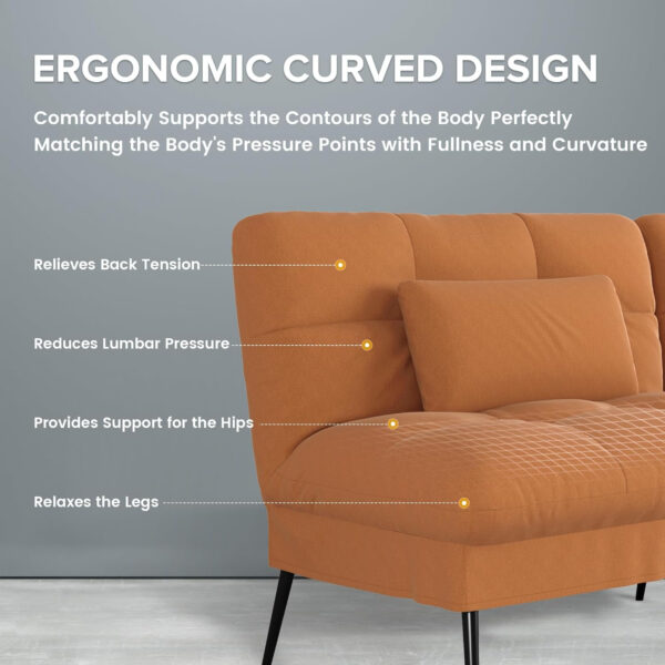 6886e9e3c0f150f4c5810f747f79d843df6e336137f09de0d1b3a.jpg COMHOMA Convertible Futon Sofa Bed, 68″Fabric Futon Couch with Adjustable Backrest, Folding Futon Sleeper Recliner for Living Room Furniture (Blue)