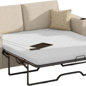 6886ea16e994615929c7b4ec9061339c8db67077c0f7e88c566b5.jpg Mjkone Pull Out Sofa Bed, Full Sleeper Sofa Couch with Cup Holders and Memory Foam Mattress, 2-in-1 Convertible Pullout Couch with USB Charging Ports for Living Room Guest Room Apartment, Beige