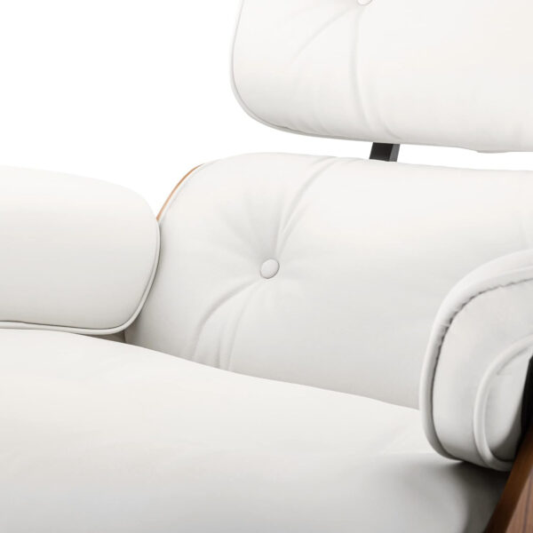 6886ec4f33cc1bbde11177f1f451677c252cbbffdd9894629a541.jpg Top Black Grain Leather, Mid Century Chaise Lounge Chair and Ottoman, Modern Chair Classic Design, Walnut Wood, Heavy Duty Base Support for Living Room Study Lounge Office