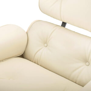Top Grain Leather Chaise Lounge Chair and Ottoman Classic Accent Chairs 360° Swivel Heavy Duty Base Support Quality Wooden Shell Mid Century Lounge Chair for Living Room Office Reading Palisander