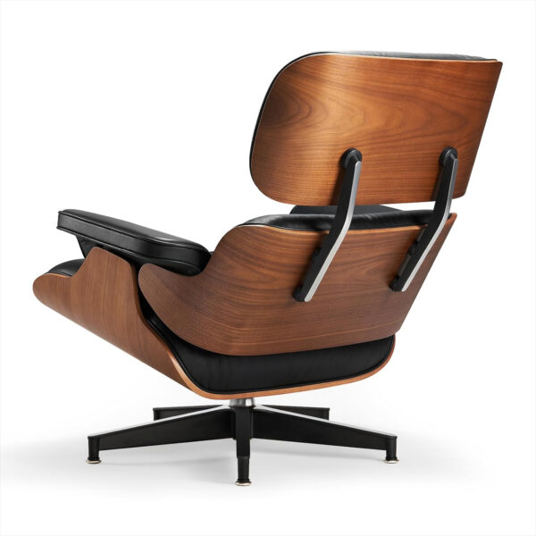 Top Grain Leather Chaise Lounge Chair and Ottoman Classic Accent Chairs 360° Swivel Heavy Duty Base Support Quality Wooden Shell Mid Century Lounge Chair for Living Room Office Reading Palisander