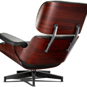 Chaise Lounge Chair with Ottoman Genuine Leather High-Resilience Foam Cushions Mid Century Modern Ergonomic Design for Living Room Study Lounge Office Palisander Black