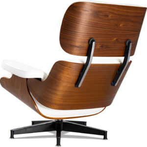 Chaise Lounge Chair with Ottoman Genuine Leather High-Resilience Foam Cushions Mid Century Modern Ergonomic Design for Living Room Study Lounge Office Palisander Black