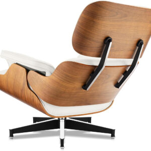 Chaise Lounge Chair with Ottoman Genuine Leather High-Resilience Foam Cushions Mid Century Modern Ergonomic Design for Living Room Study Lounge Office Palisander Black