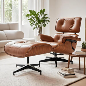 6886f175aa8204e9d905490760488c5d2eba85ecfcba611c7e7e6.jpg Lounge Chair with Ottoman, Mid Century Modern Office Chair, Leather Chaise Lounge Chair Indoor, Heavy Duty Base Support for Living Room Study Lounge Office (Palisander Brown, Tall)