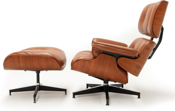 6886f18bd7adceb542e79ca81c5e2b05e5df82d1dedd0386e7f42.jpg Lounge Chair with Ottoman, Mid Century Modern Office Chair, Leather Chaise Lounge Chair Indoor, Heavy Duty Base Support for Living Room Study Lounge Office (Palisander Brown, Tall)