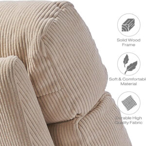 Modern Chaise Lounge Chair with Wooden Legs, Armless, Comfortable Upholstered Seat – Perfect for Living Room, Bedroom, or Office