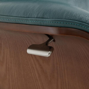 CHITA Genuine Leather Reclining Swivel Chair with Adjustable Headrest and Ottoman for Living Room, Teal